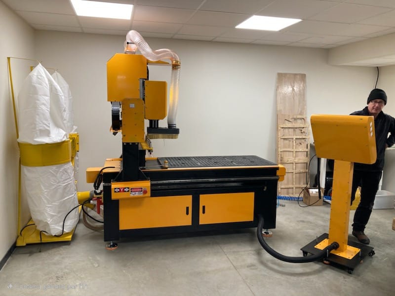 fraiseuse cnc serie M pupitre aspirateur