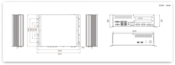plan d'intégration et dimensions du contrôleur CNC avec PC intégré NC68A Weihong